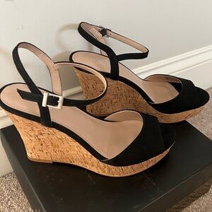 NWOT Black “Charles by Charles David” wedge sandals